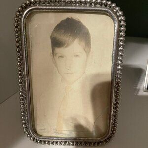 Beaded Silver picture frame